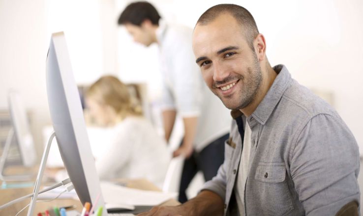 Man at a computer