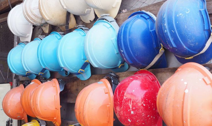 Colorful hardhats