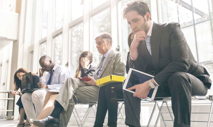 Man waiting for an interview