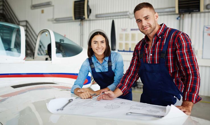 Two Young Airplane mechanics