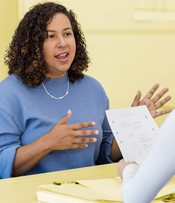 Two Women Speaking During Interview