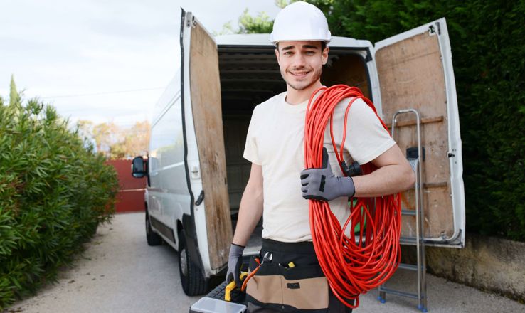 Young electrical worker